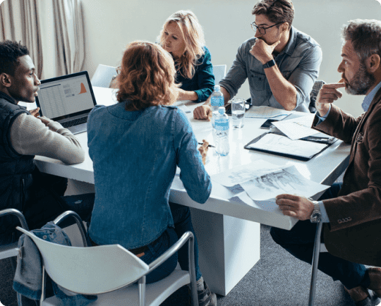 office meeting around a table