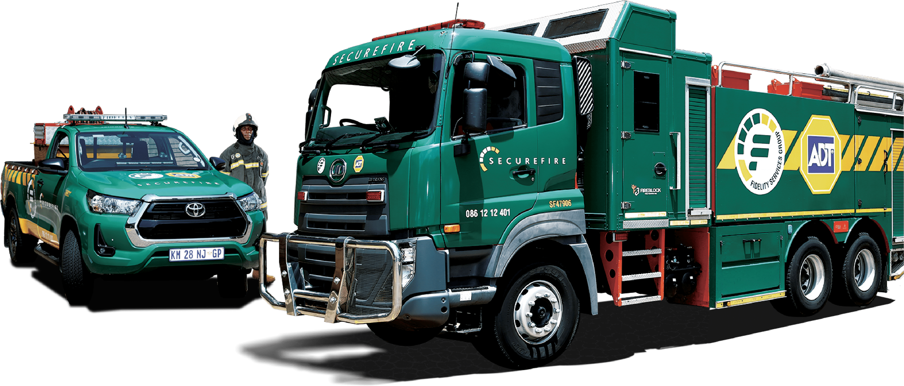 Fidelity SecureFire bakkie and truck
