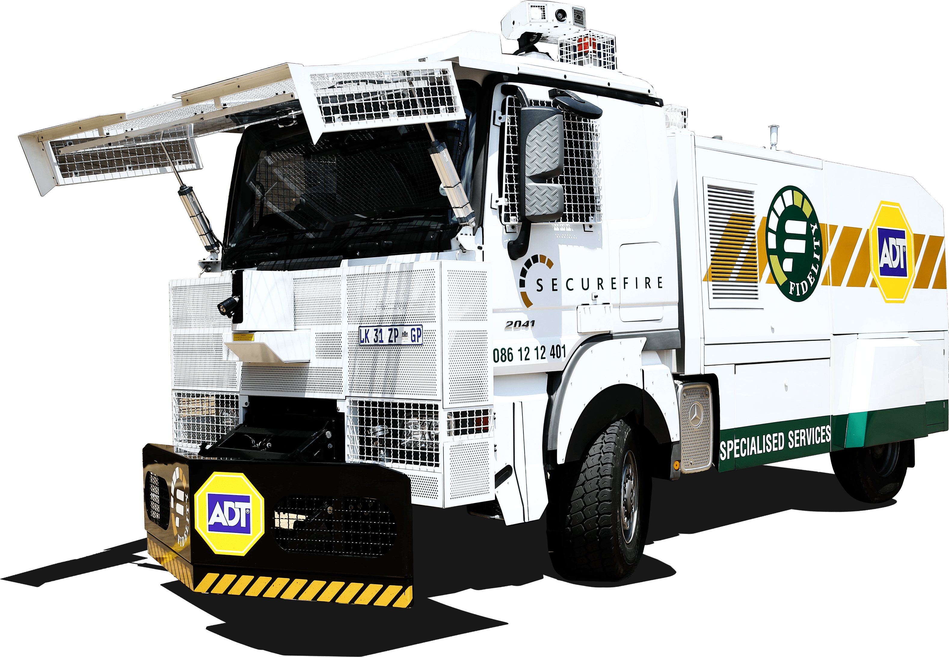 Fidelity SecureFire white truck